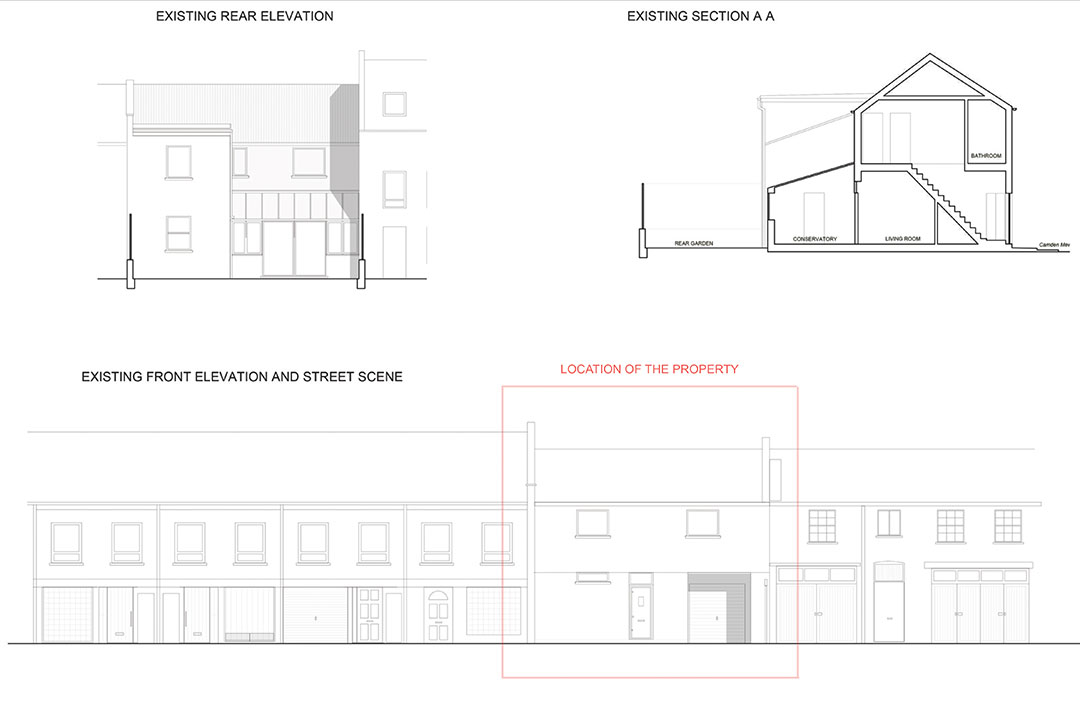 Camden Mews Existing Elevations