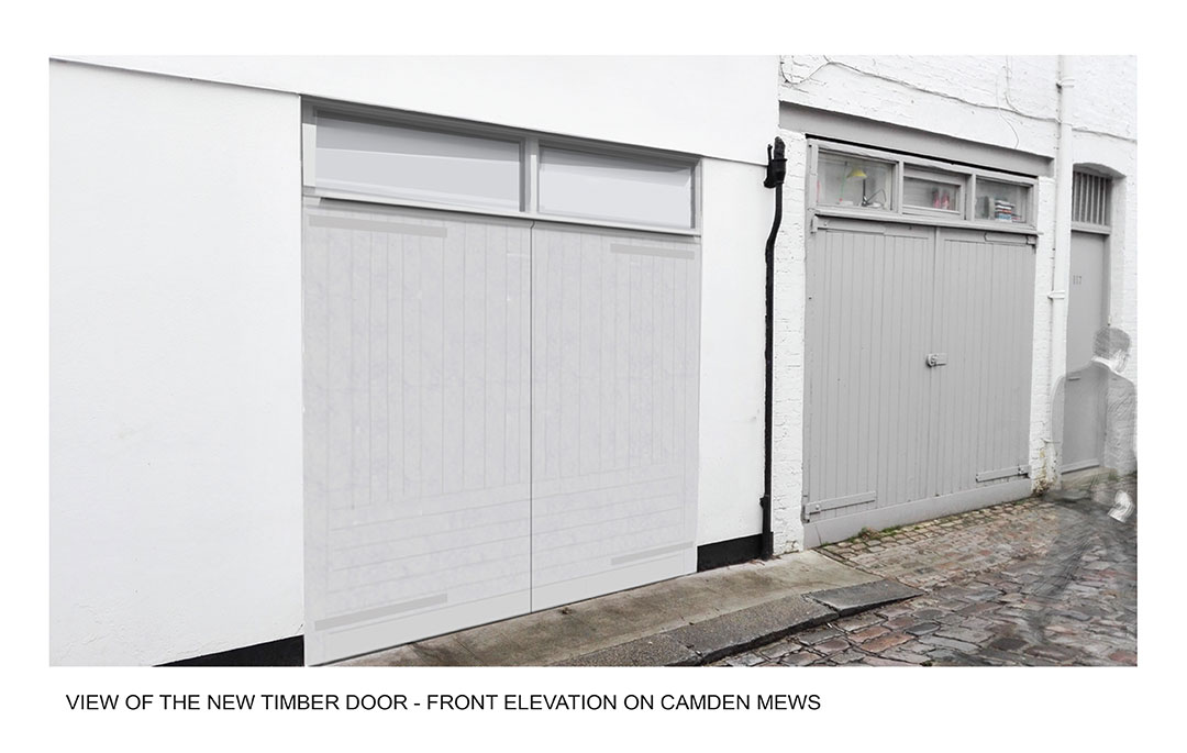 Camden Mews Front Elevation Of Timber Door