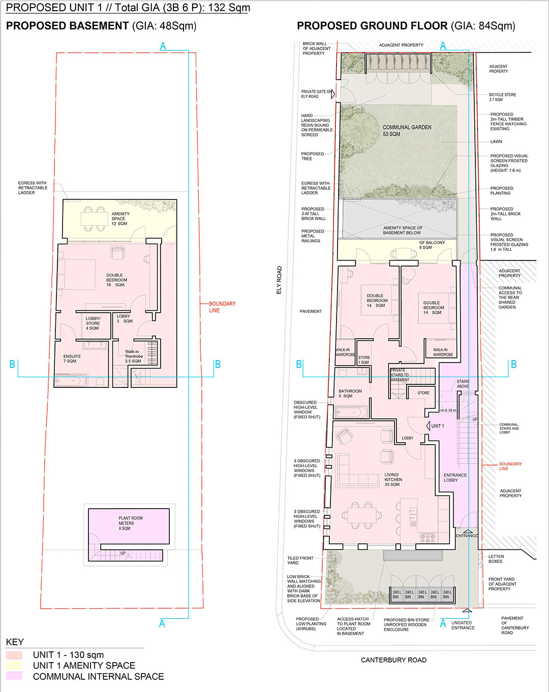 Canterbury Road Proposed Ground Floor And Basement Plan
