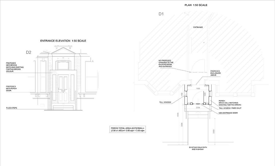 Hilltop Road Entrance Elevation Plan