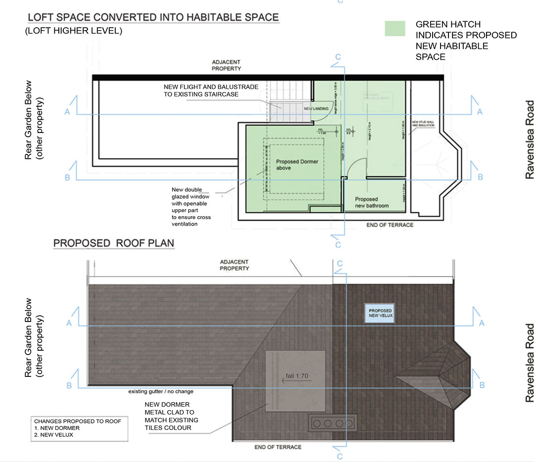 Loft space converted into habitable space