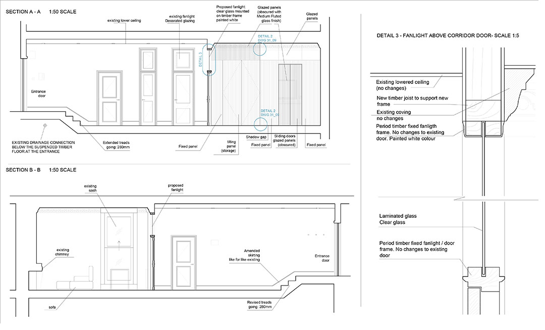 Pembridge flat refurbishment flat design section