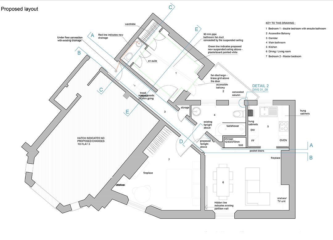 Pembridge flat refurbishment proposed layout