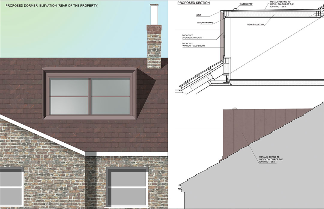 Proposed dormer elevation (rear of the property)
