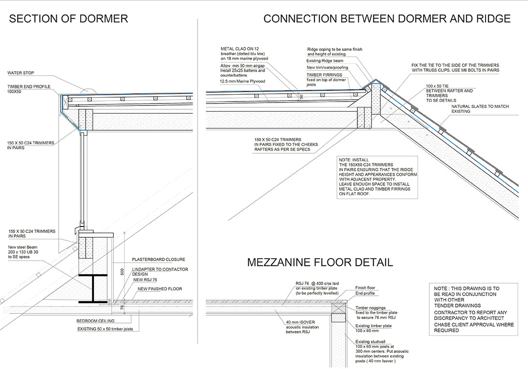 Ravenslea Road Dormer scale connecion between dormer and ridge