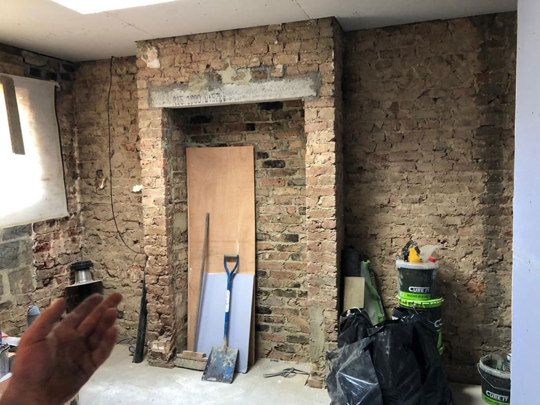 Southolm fireplace working stage
