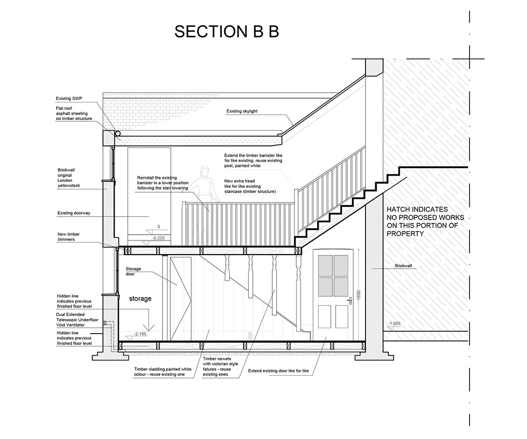 Tabard center proposed section b b