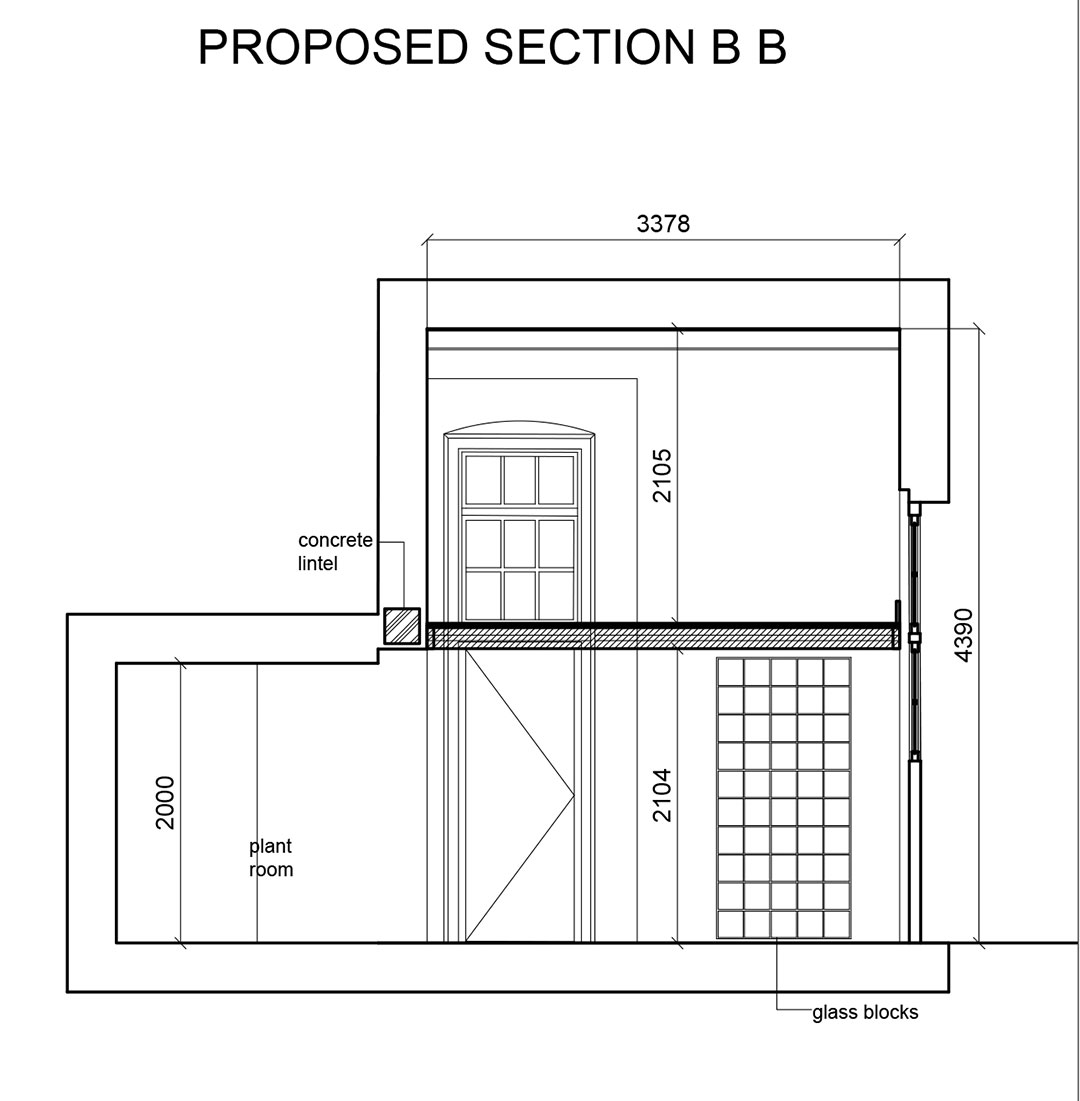 Tabard center proposed section b b