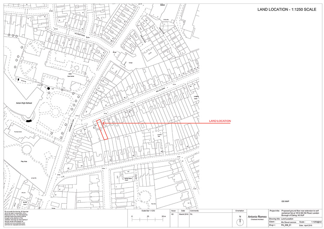 planning application and worksite administration land location